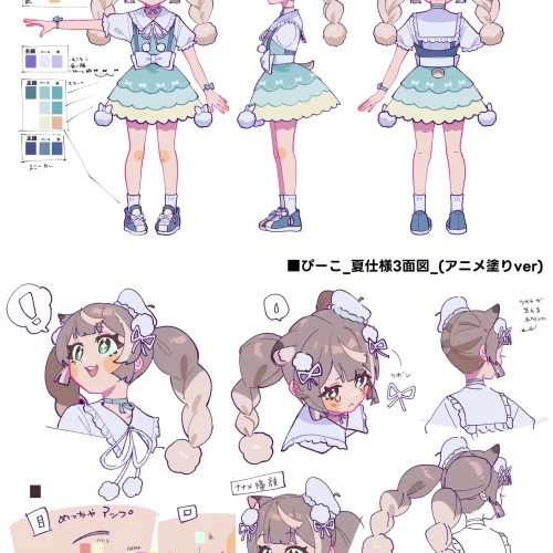 【お仕事】ぴーこ × 駄菓子O型 / きゅてぃぴ　キャラクターデザイン、作監、Live2Dイラストを担当させていただきました